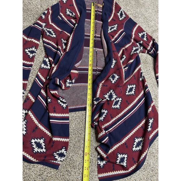 Wrangler Southwest Waterfall Open Front Cardigan Red Blue Size Large - Picture 7 of 8